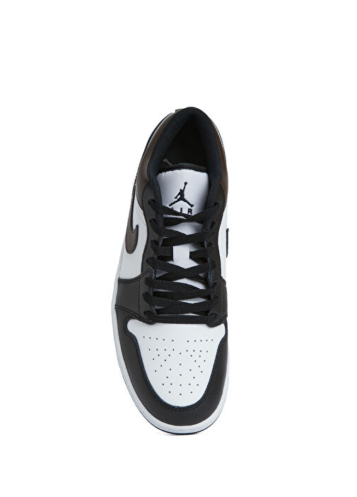 Jordan 1 Siyah Beyaz Erkek Deri Sneaker - Görsel 5