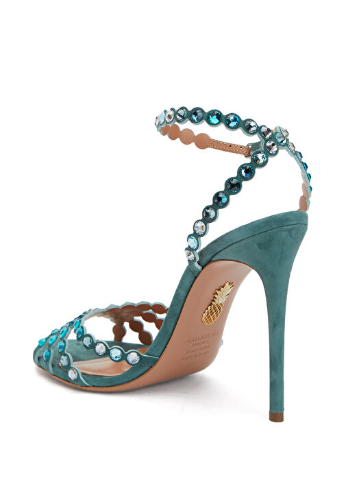 Aquazzura Aquazzura Tequila Turkuaz Deri Topuklu Ayakkabı Sandalet & Terlik | Beymen Turkuaz - 4. görsel