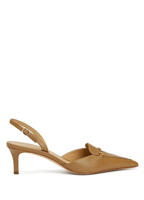 Lena Bej Deri Topuklu Ayakkabı - Görsel 2