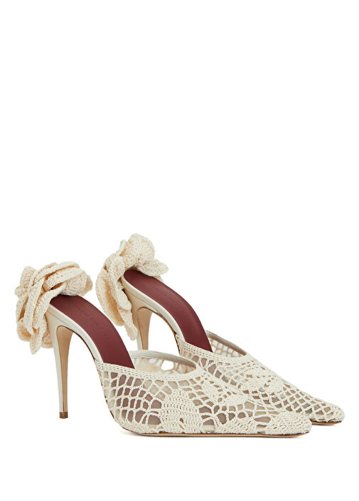 Krem Tığ İşi Kadın Terlik - Görsel 3