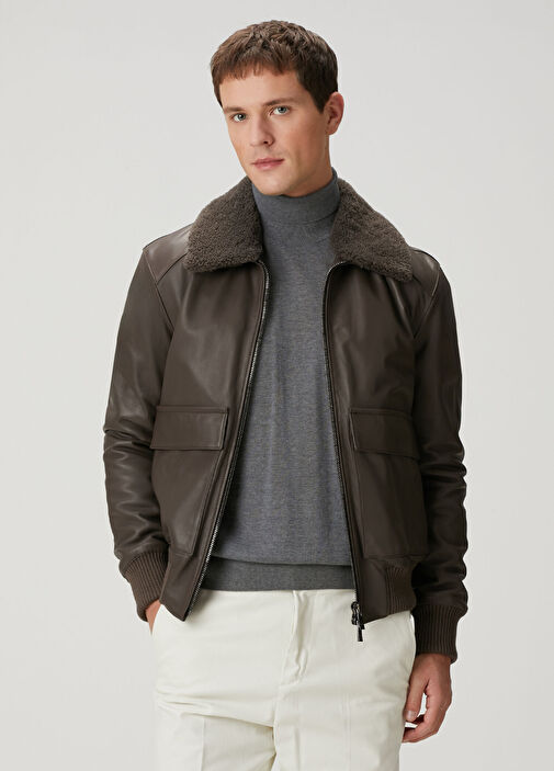 Pal Zileri - Brown Leather Jacket