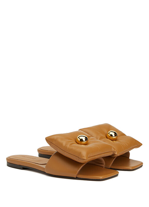 Alexis Kahverengi Kadın Deri Terlik - Görsel 3