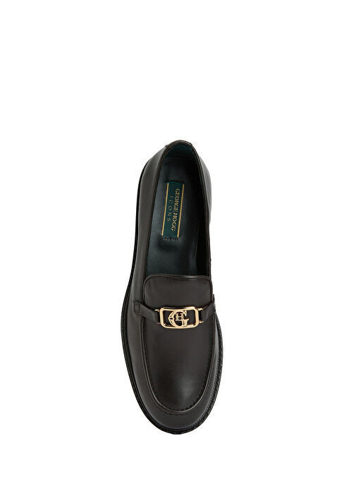 Kahverengi Tokalı Kadın Deri Loafer - Görsel 5