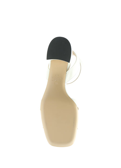 Ekru Kadın Deri Sandalet - Görsel 6