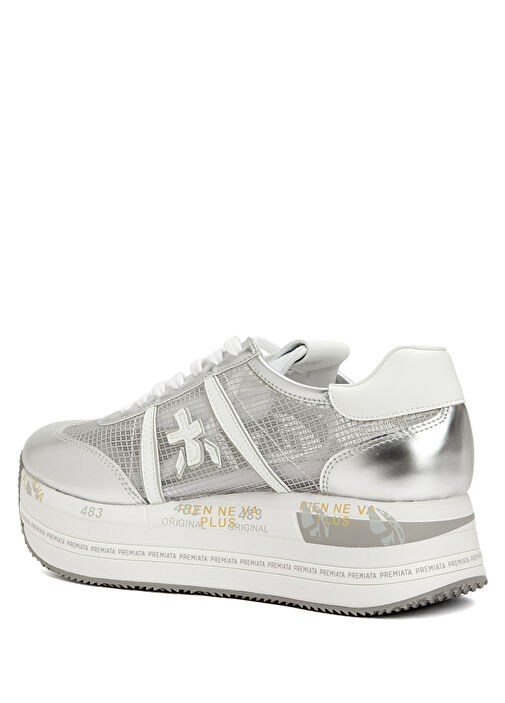 Beth Beyaz Gümüş Kadın Sneaker - Görsel 4