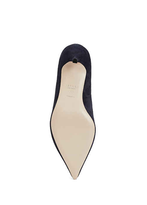 Lacivert Süet Topuklu Ayakkabı - Görsel 6