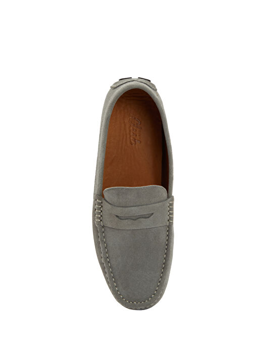 Gri Erkek Süet Loafer - Görsel 5