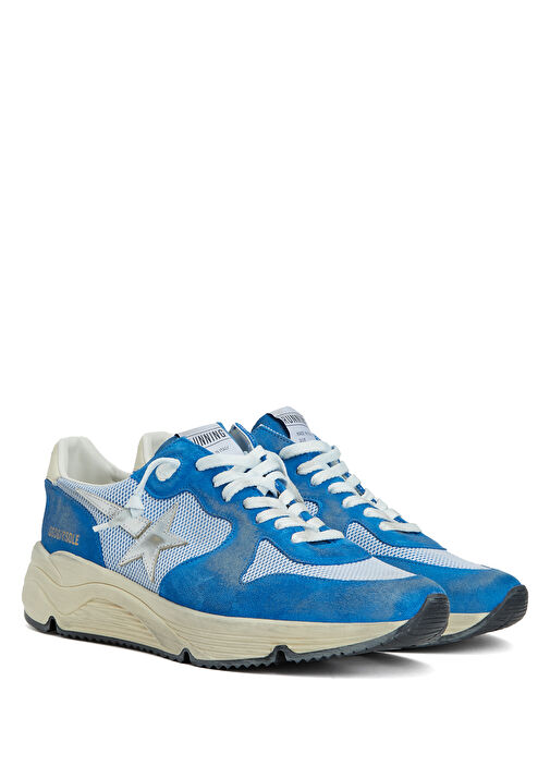 Mavi Beyaz Erkek Deri Sneaker - Görsel 3