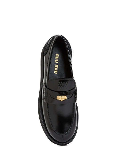 Siyah Kadın Deri Loafer - Görsel 5