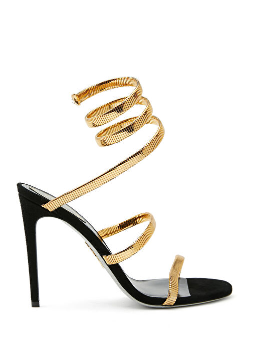 Juniper Siyah Gold Kadın Deri Sandalet - Görsel 2