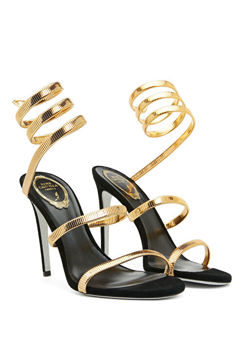 Juniper Siyah Gold Kadın Deri Sandalet - Görsel 3