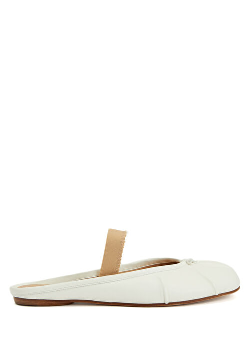 Tabi Beyaz Deri Babet - Görsel 2