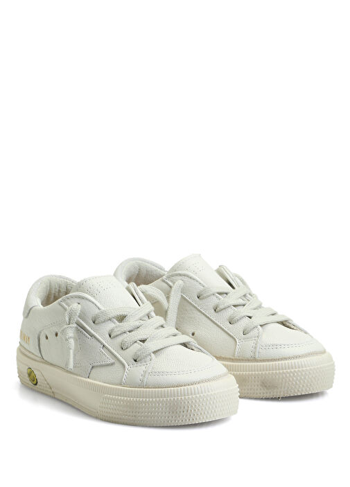 May Beyaz Çocuk Deri Sneaker - Görsel 4