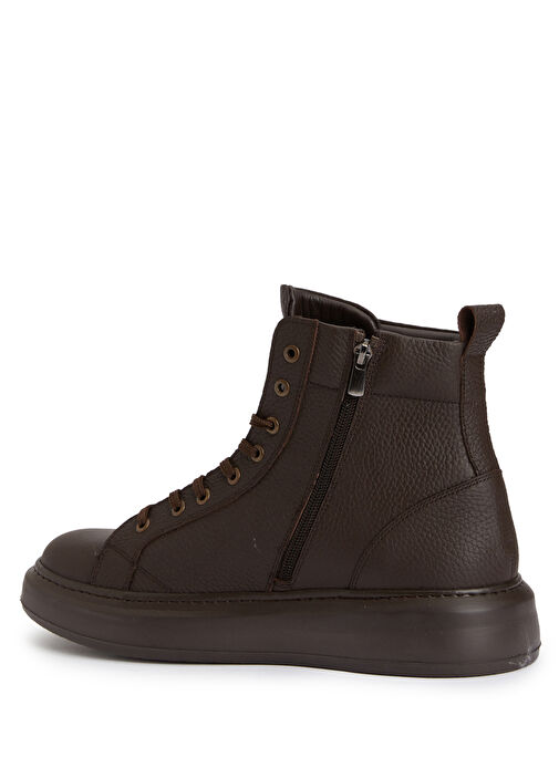 Kahverengi Floter Baskılı Erkek Deri Bot - Görsel 4