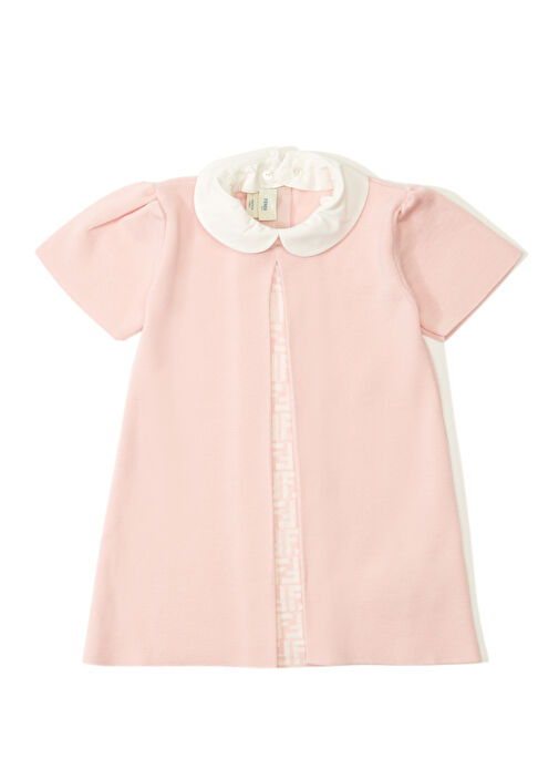 Multicolor Logo Patterned Baby Girl Wool Dress