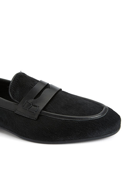 Siyah Kadın Deri Loafer - Görsel 7
