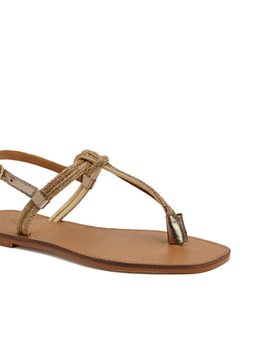 Bronz Kadın Deri Sandalet - Görsel 7