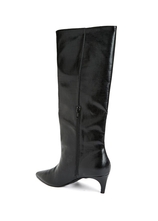 Siyah Kroko Desenli Çizme - Görsel 4