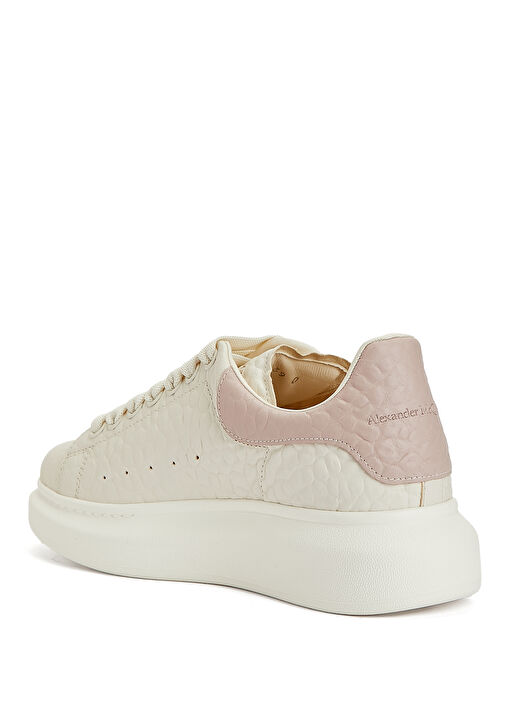 Oversized Beyaz Kadın Deri Sneaker - Görsel 4