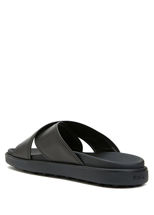 Siyah Çapraz Bantlı Erkek Deri Terlik - Görsel 4