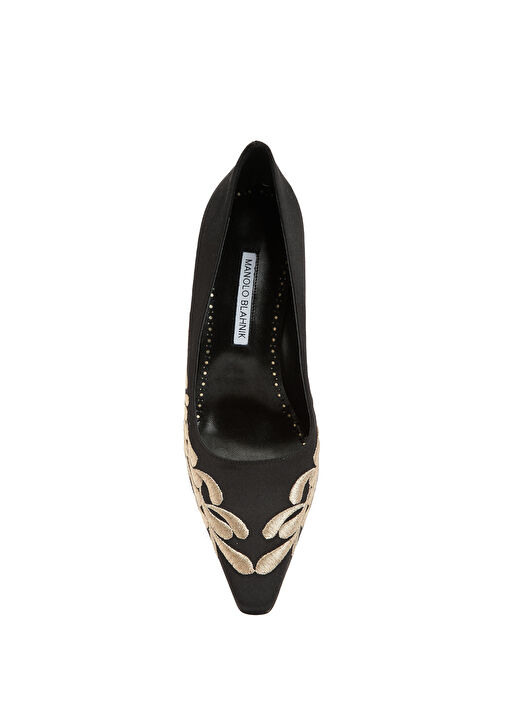 Rabata Siyah Gold Topuklu Ayakkabı - Görsel 5