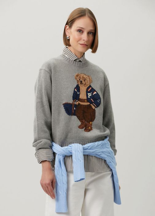 Polo Ralph Lauren Gri Kadın Polo Bear Gri Yün Kazak 2067171 | Beymen