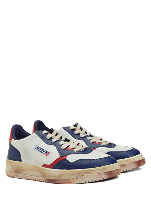 Çok Renkli Erkek Deri Sneaker - Görsel 3