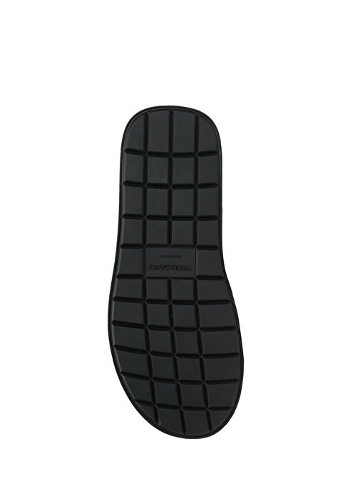 Lacivert Logo Motifli Erkek Deri Terlik - Görsel 6