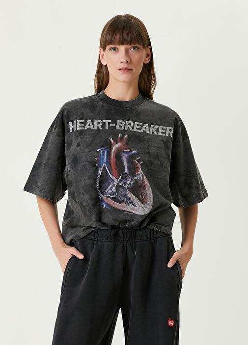 Alexander Wang - Heartbreaker Anthracite Printed T-Shirt
