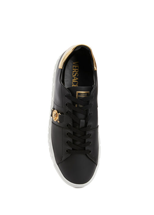 Siyah Gold Erkek Deri Sneaker - Görsel 5