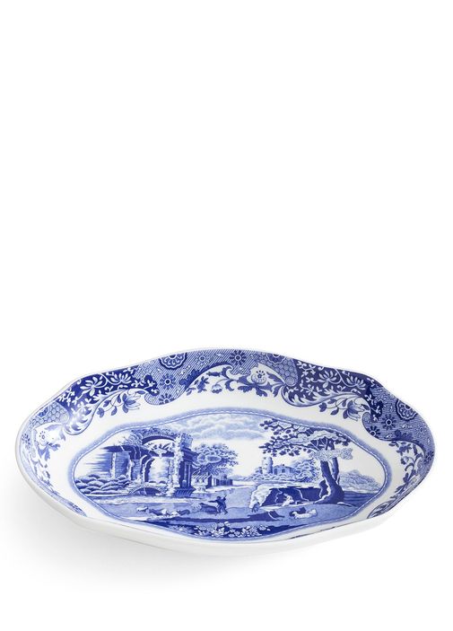 Spode - Blue Italian Oval Servis Tabağı - Çok Renkli