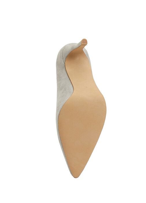 Açık Gri Süet Stiletto - Görsel 6