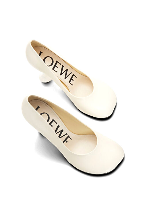 Toy Beyaz Deri Topuklu Ayakkabı - Görsel 4