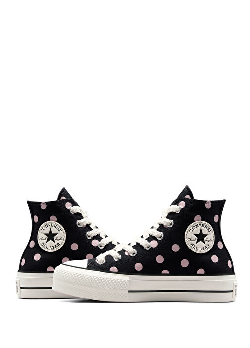 Chuck Taylor Lift Pembe Siyah Kadın Kanvas Sneaker - Görsel 8