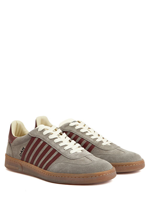 Boxer Bordo Gri Erkek Deri Sneaker - Görsel 3