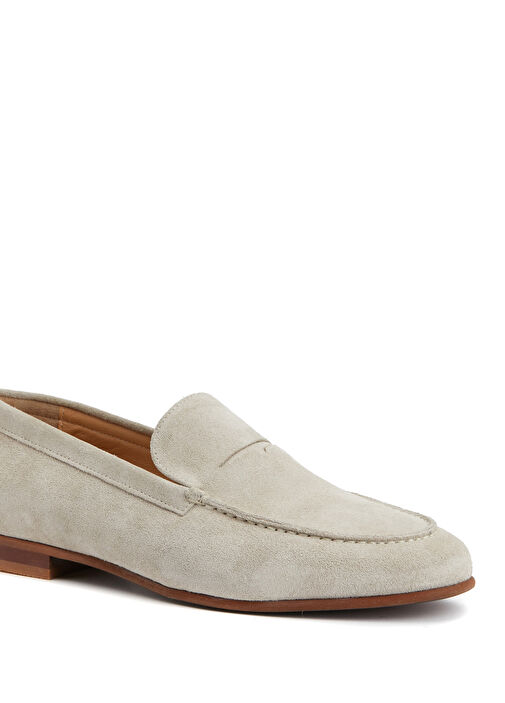 Kırık Beyaz Kadın Deri Loafer - Görsel 13