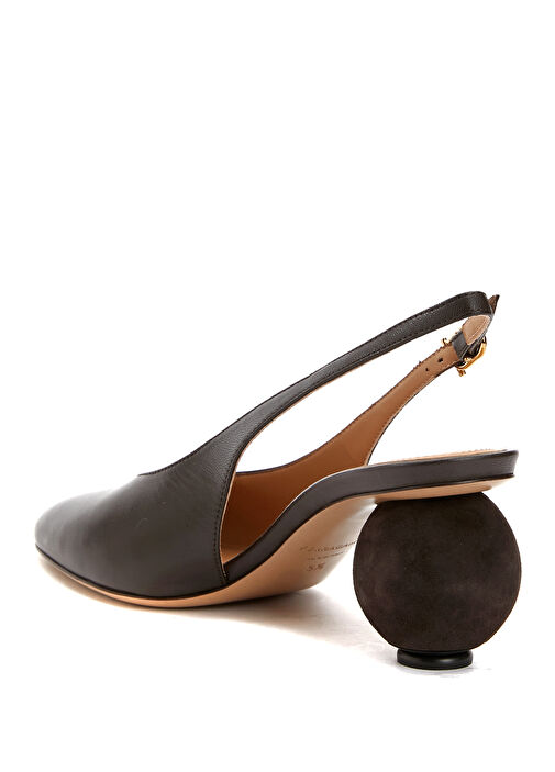 Tessie Koyu Kahverengi Deri Topuklu Ayakkabı - Görsel 4
