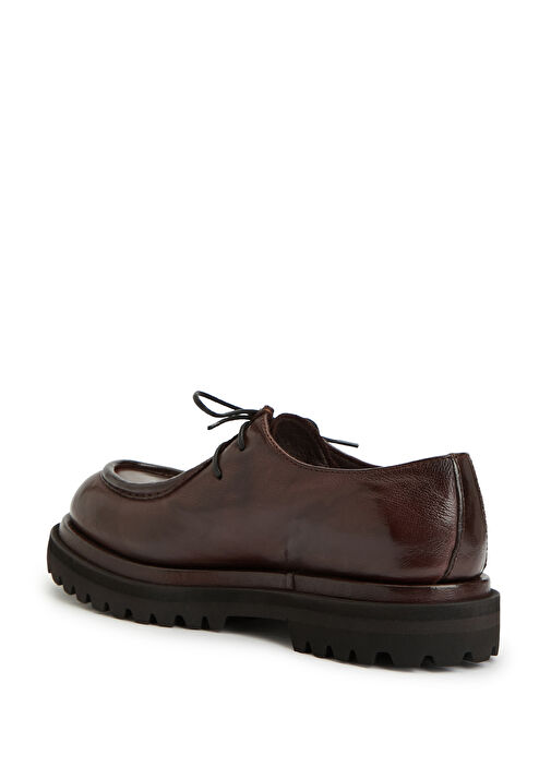 Koyu Kahverengi Kadın Deri Loafer - Görsel 4
