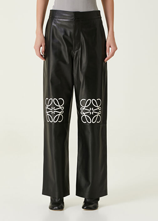 パンツ LOEWE ANAGRAM BAGGY LEATHER TROUSERS Loewe - Anagram Baggy Black Leather Pants