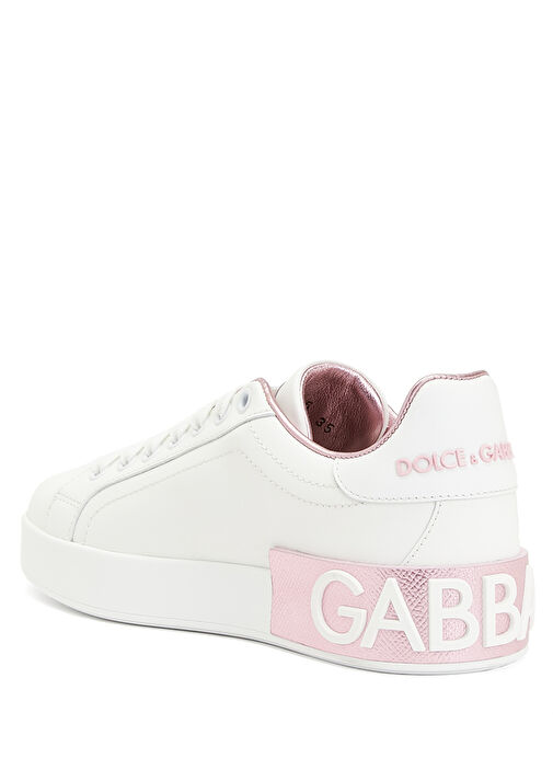 Portofino Pembe Beyaz Kadın Deri Sneaker - Görsel 4