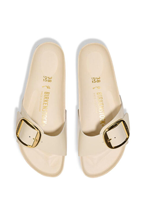 Madrid Ekru Kadın Deri Terlik - Görsel 4