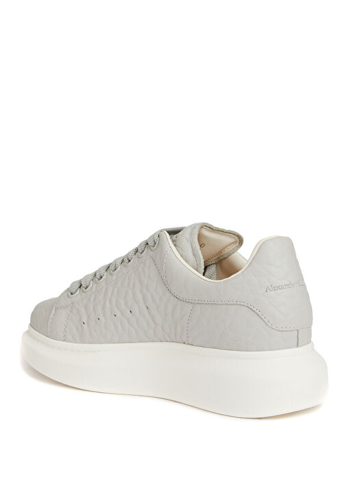 Oversized Gri Kadın Deri Sneaker - Görsel 4