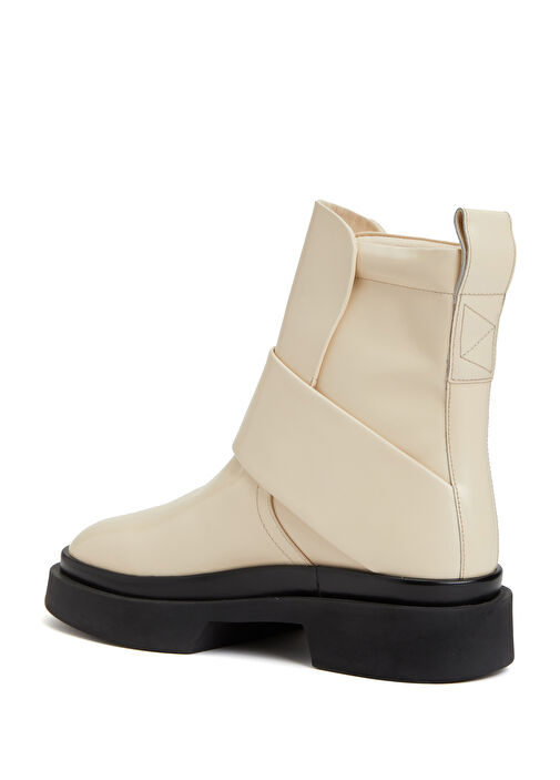 Kırık Beyaz Kadın Deri Bot - Görsel 4