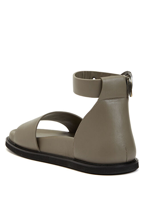 Haki Kadın Deri Sandalet - Görsel 4