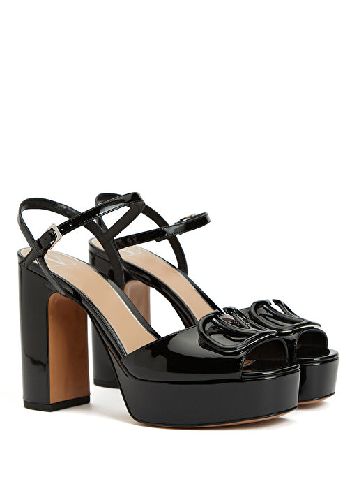 VLogo Siyah Kadın Deri Sandalet - Görsel 3