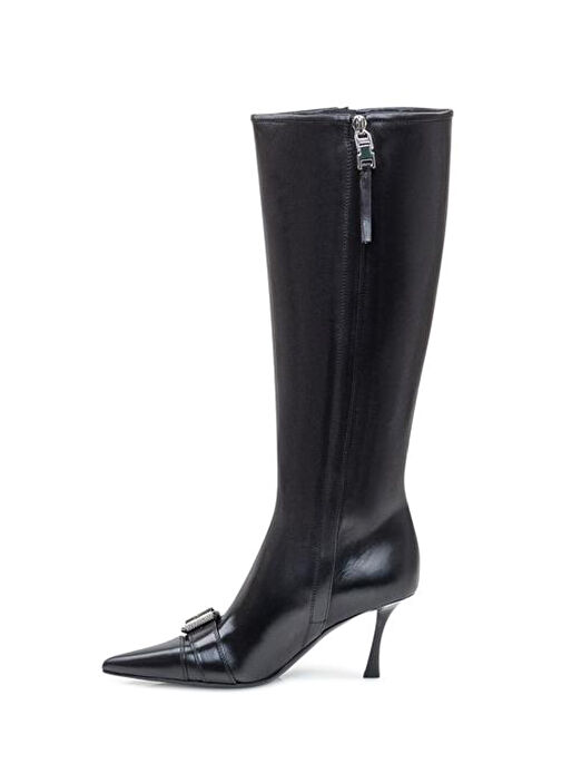 Voyou Siyah Kadın Deri Çizme - Görsel 3
