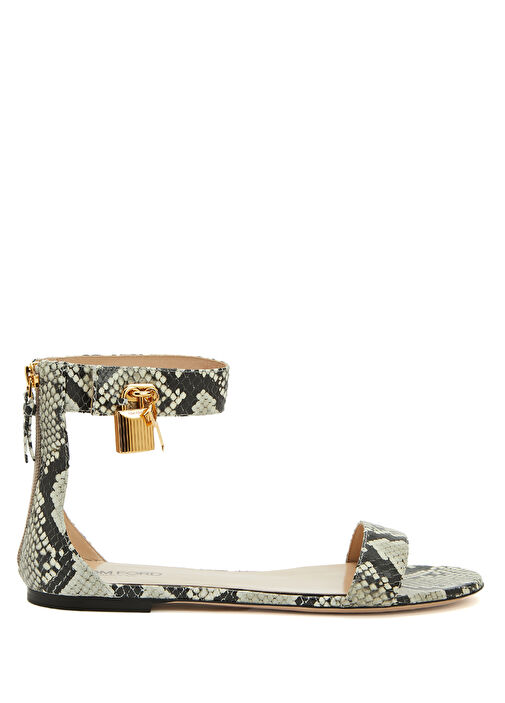 Desenli Kadın Deri Sandalet - Görsel 2