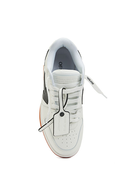 Beyaz Logo Detaylı Kadın Deri Sneaker - Görsel 5