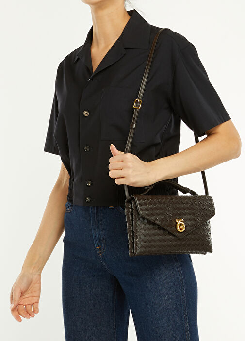 Bottega Veneta Koyu Kahverengi Kadın Knot Lock Koyu Kahverengi