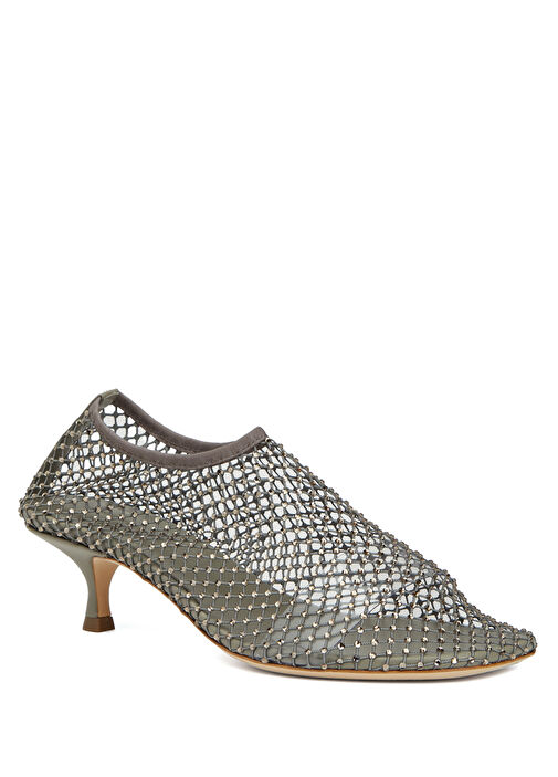 Minette Gri Taşlı Transparan Topuklu Ayakkabı - Görsel 3